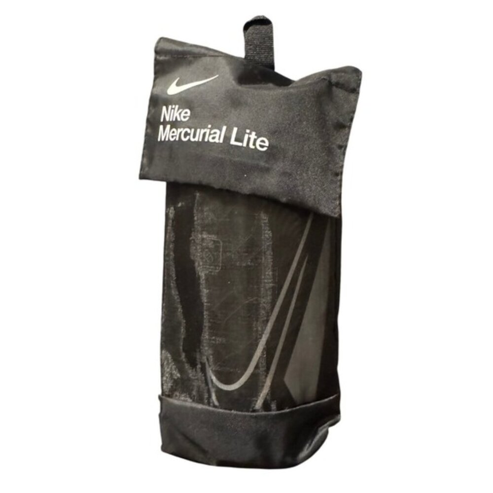 Nike Mercurial Lite Soccer Shin Guards Black White XS with Sleeves and Bag